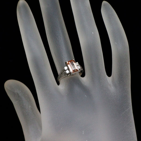 Pt900 インペリアルトパーズ ダイヤモンド リング 1.77ct D0.20ct