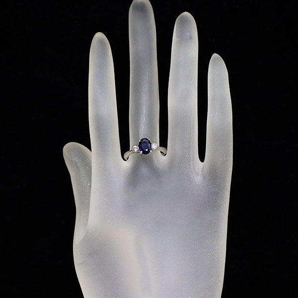 Pt900 サファイア ダイヤモンド リング 1.21ct D0.20ct