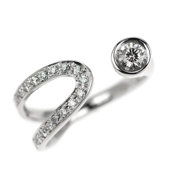 Pt900 多面カット ダイヤモンド フォーク リング 0.171ct VLY VS2 D0.16ct