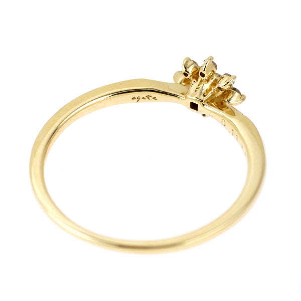 アガット K18YG ダイヤモンド リング 0.11ct
