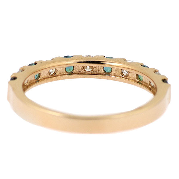 新品 希少 K18PG ブラジル産 アレキサンドライト ダイヤモンド リング 0.43ct D0.32ct 【エスコレ】ハーフエタニティ