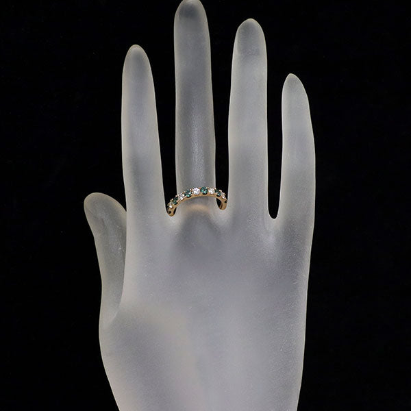新品 希少 K18PG ブラジル産 アレキサンドライト ダイヤモンド リング 0.43ct D0.32ct 【エスコレ】ハーフエタニティ