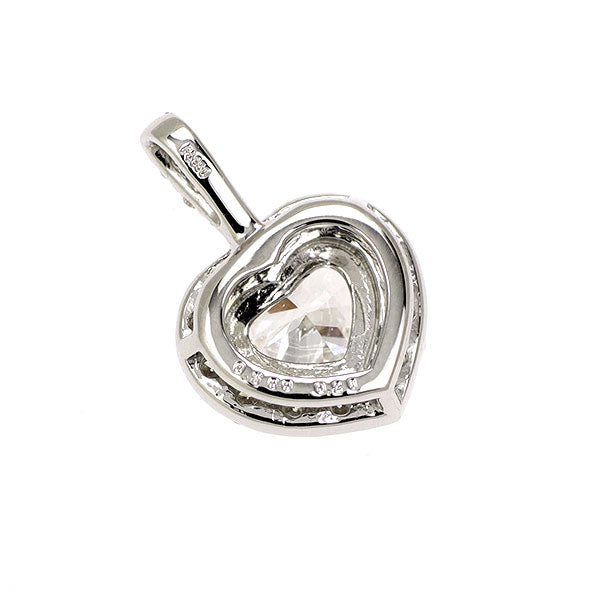新品 Pt950 ハートシェイプ ダイヤモンド ペンダントトップ 0.500ct F SI2 D0.26ct 【エスコレ】