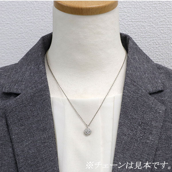 新品 Pt950 ハートシェイプ ダイヤモンド ペンダントトップ 0.500ct F SI2 D0.26ct 【エスコレ】