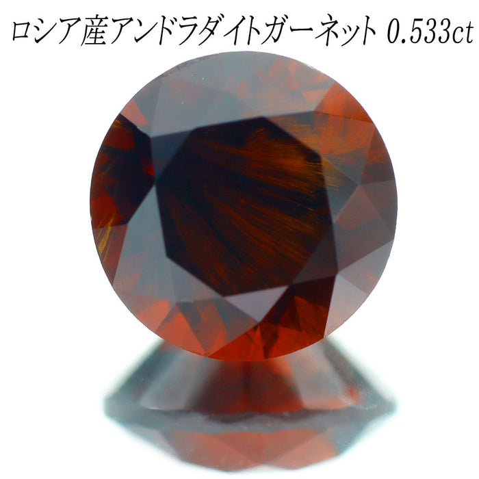 新品 産地鑑別書付 ロシア産アンドラダイト ガーネット 0.533ct ルース 希少石 レアストーン【エスコレ】