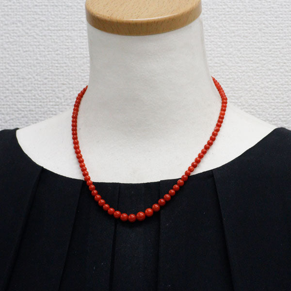SV 珊瑚/サンゴ ネックレス 径約3.9-6.8mm