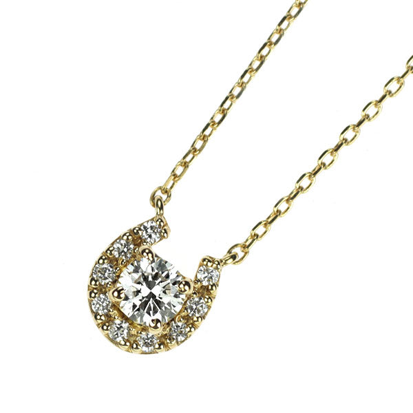 ヴァンドーム青山 K18YG ダイヤモンド ペンダントネックレス 0.10ct 馬蹄