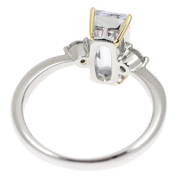 Pt900/K18YG ホワイトサファイア ダイヤモンド リング 1.71ct D0.15ct