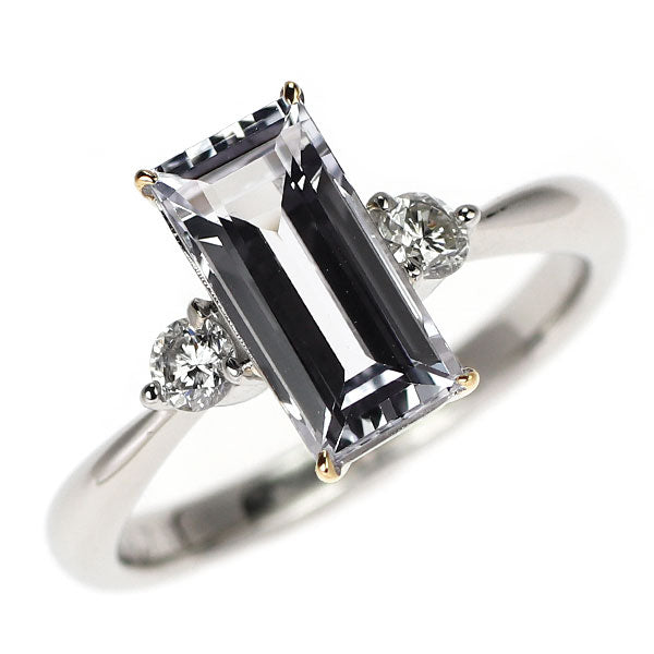 Pt900/K18YG ホワイトサファイア ダイヤモンド リング 1.71ct D0.15ct