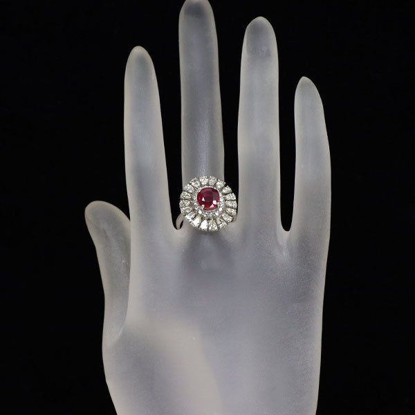 Pt900 タイ産 ルビー ダイヤモンド リング 2.04ct D1.87ct