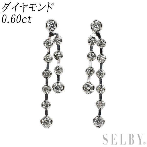 K18WG ダイヤモンド ピアス 0.60ct
