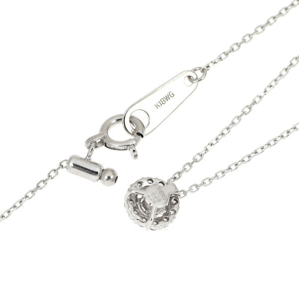 K18WG ダイヤモンド  ペンダントネックレス 0.06ct D0.08ct