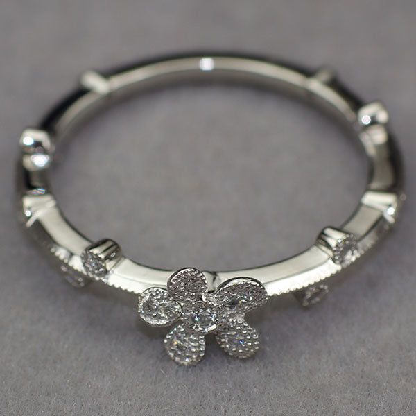 アベリ/AbHeri Pt900 ダイヤモンド リング 0.10ct 169A 現行モデル フラワー
