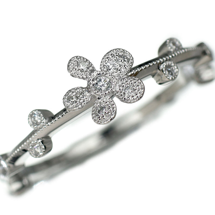 アベリ/AbHeri Pt900 ダイヤモンド リング 0.10ct 169A 現行モデル フラワー