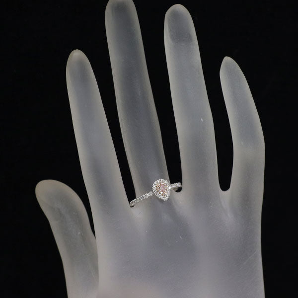 Pt900/ K18PG 天然ピンク/カラーレス ダイヤモンド リング 0.036ct PD0.03ct D0.23ct 希少