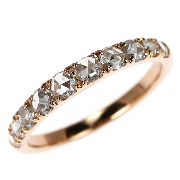 K18PG ローズカット ダイヤモンド リング 0.50ct ハーフエタニティ