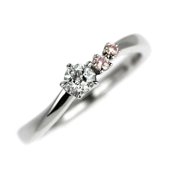 wish upon a star Pt950 ダイヤモンド 天然ピンクダイヤモンド リング 0.158ct F VS2 PD0.03ct