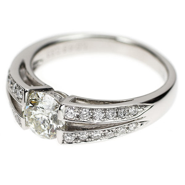 Pt950 ダイヤモンド リング 1.048ct D0.33ct