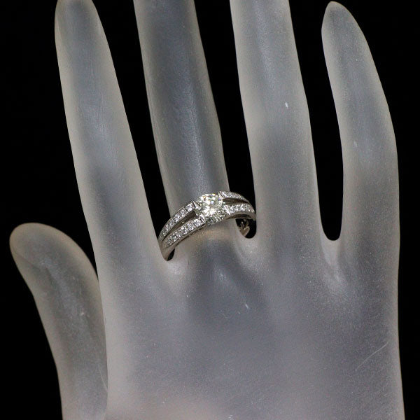 Pt950 ダイヤモンド リング 1.048ct D0.33ct
