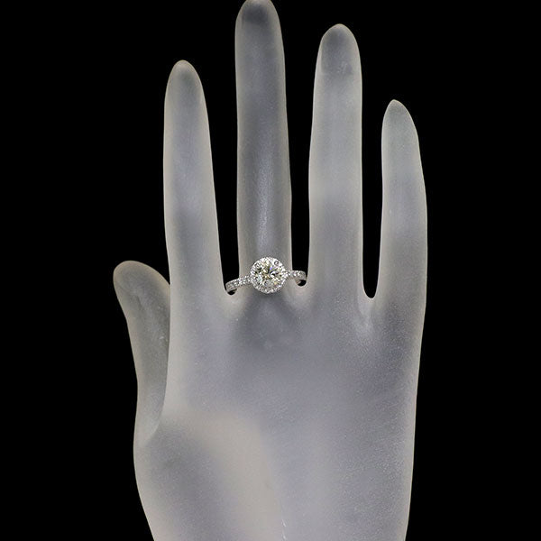 Pt900 ダイヤモンド リング 1.01ct D0.33ct