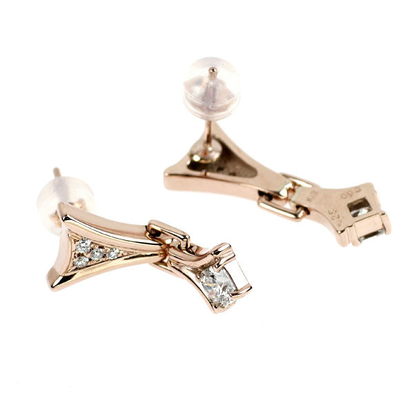 K18PG フランダースカット ダイヤモンド ピアス 0.50ct D0.06ct