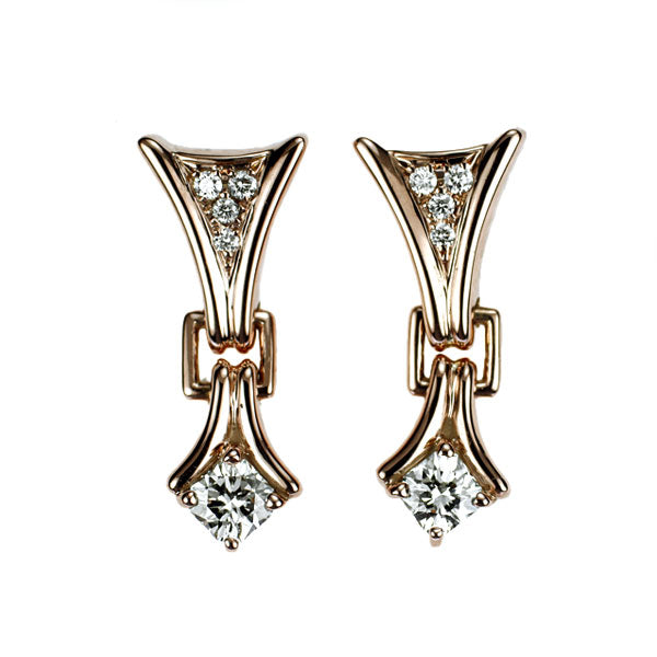 K18PG フランダースカット ダイヤモンド ピアス 0.50ct D0.06ct