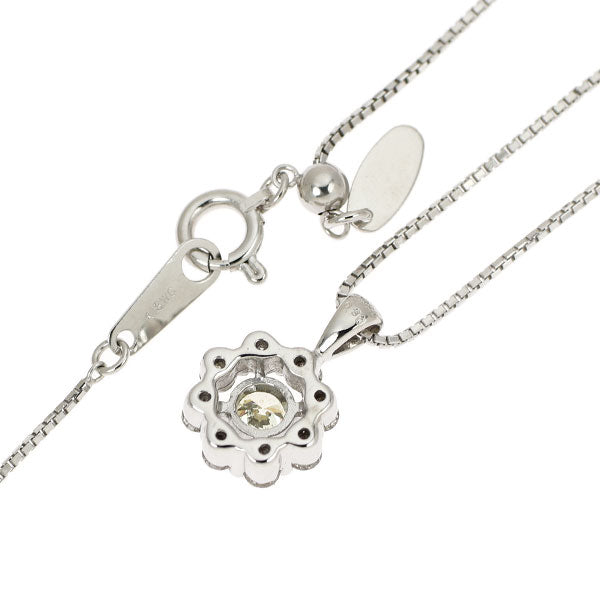 K18WG ダイヤモンド ペンダントネックレス 0.223ct D0.30ct フラワー