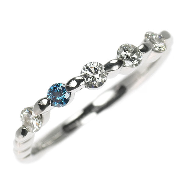 アッシュエル/H.L Pt900 カラーレス/トリートブルー ダイヤモンド リング 0.45ct