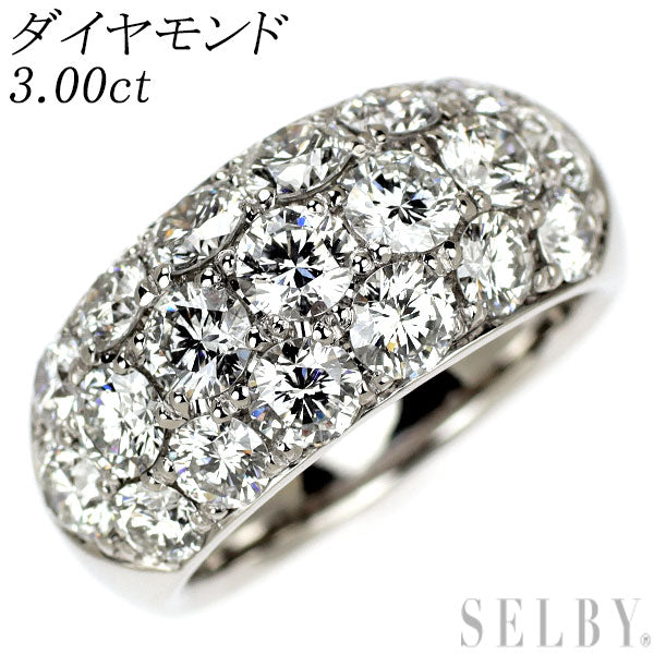 Pt900 Diamond Ring 3.00ct Honeycomb Pave