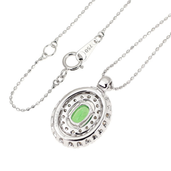 K18WG グロッシュラーライトガーネット ダイヤモンド ペンダントネックレス 0.57ct D0.50ct