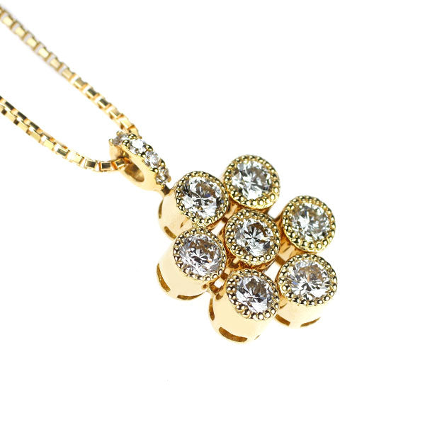 K18YG ダイヤモンド ペンダントネックレス 0.500ct 磁石付 2way