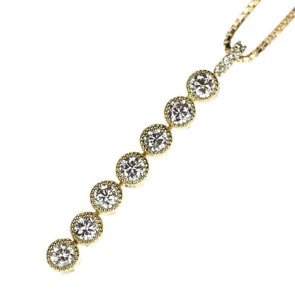 K18YG ダイヤモンド ペンダントネックレス 0.500ct 磁石付 2way