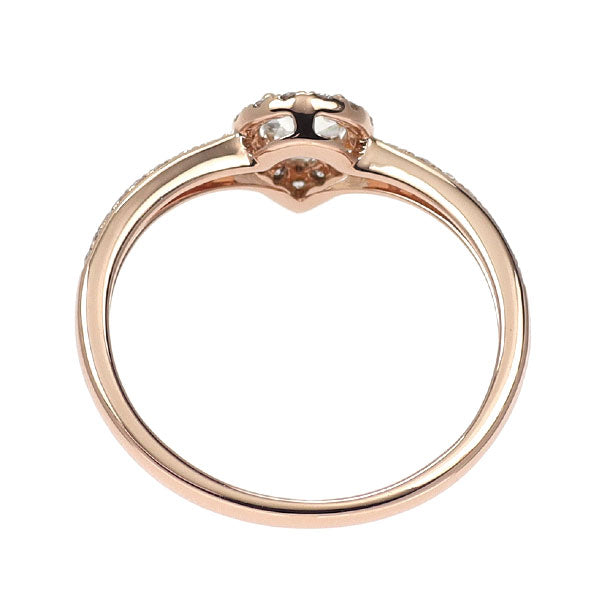 K18PG ローズカット/ラウンドブリリアント ダイヤモンド リング 0.40ct