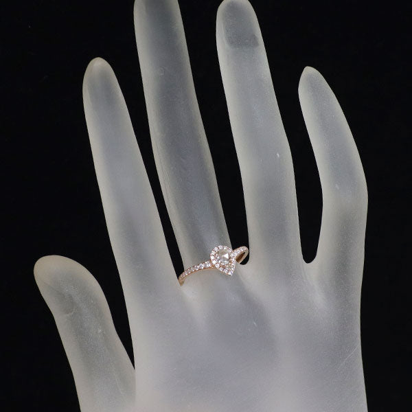 K18PG ローズカット/ラウンドブリリアント ダイヤモンド リング 0.40ct