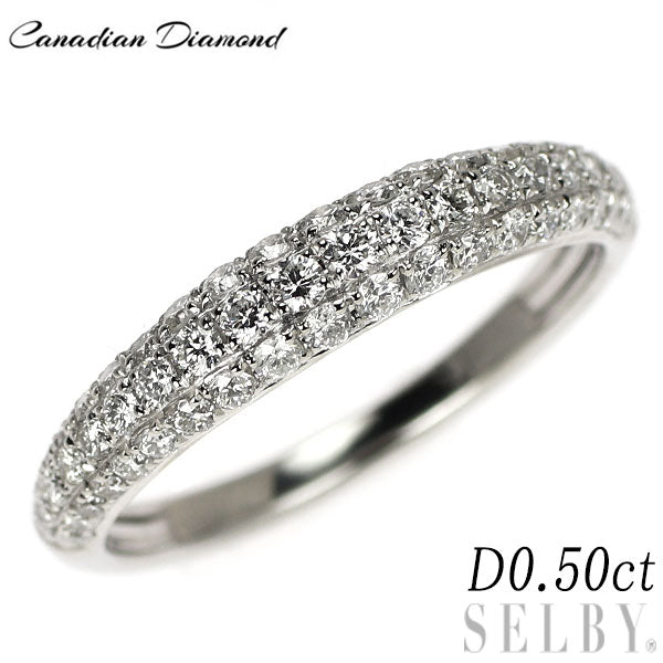 カナディアンダイヤモンド Pt950 ダイヤモンド リング 0.50ct マイクロパヴェ