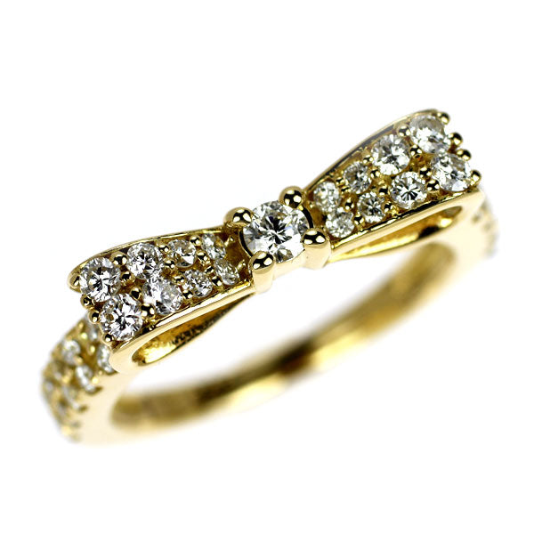 K18YG ダイヤモンド リング 0.60ct リボン