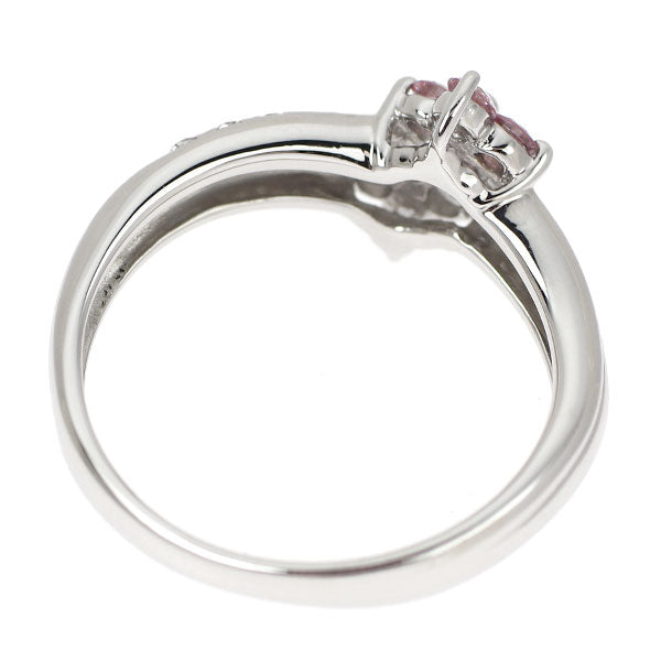 希少 Pt900 天然ピンク/カラーレス ダイヤモンド リング 0.34ct