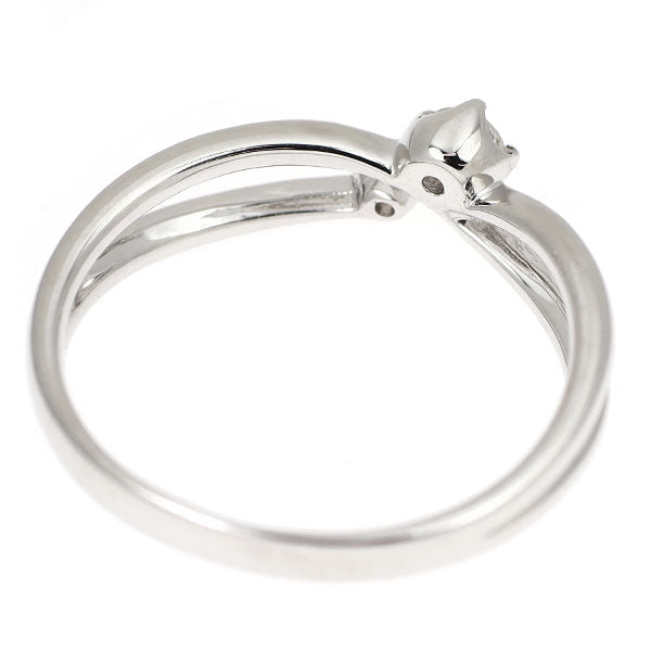 K18WG 天然ピンク/カラーレス ダイヤモンド リング 0.10ct 希少
