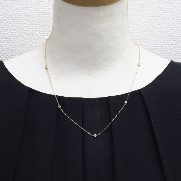 K18PG ダイヤモンド ネックレス 0.25ct ステーション