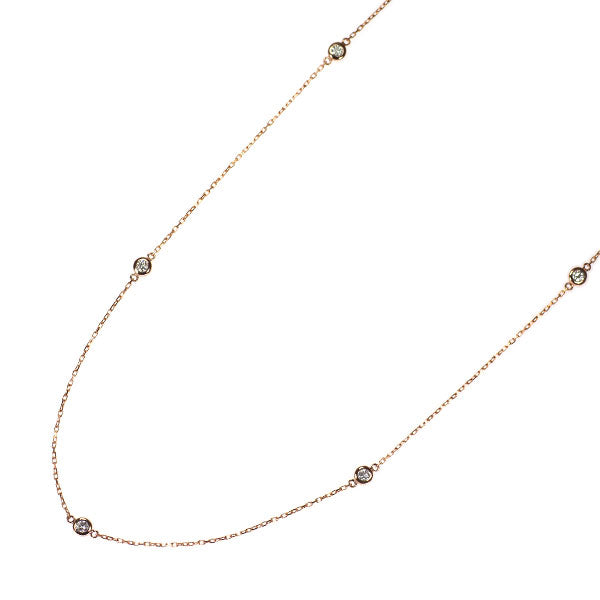K18PG ダイヤモンド ネックレス 0.25ct ステーション