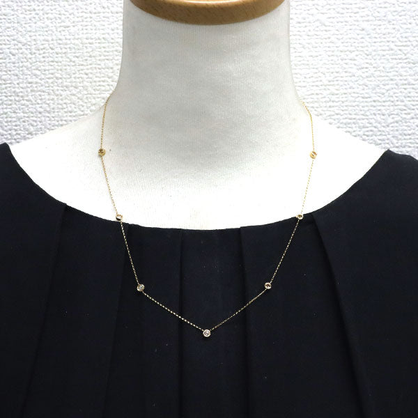 K18YG ダイヤモンド ネックレス 0.50ct ステーション