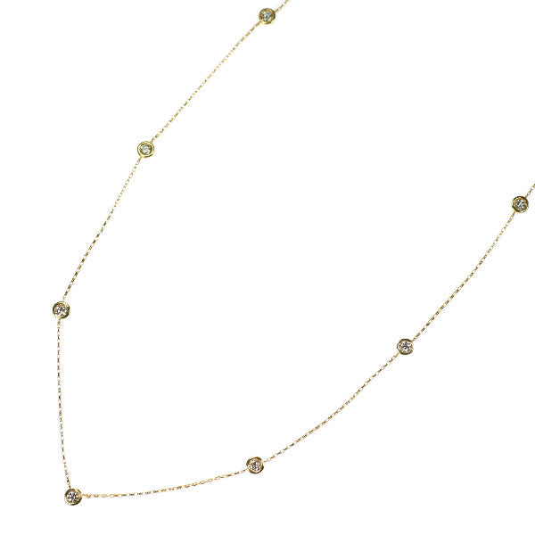 K18YG ダイヤモンド ネックレス 0.50ct ステーション