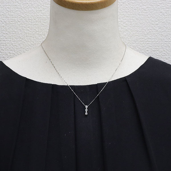 Pt900/ Pt850 天然ピンク/カラーレス ダイヤモンド ペンダントネックレス 0.30ct