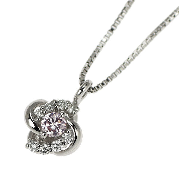 希少 Pt900/ Pt850 天然ピンクダイヤモンド ペンダントネックレス 0.04ct D0.03ct
