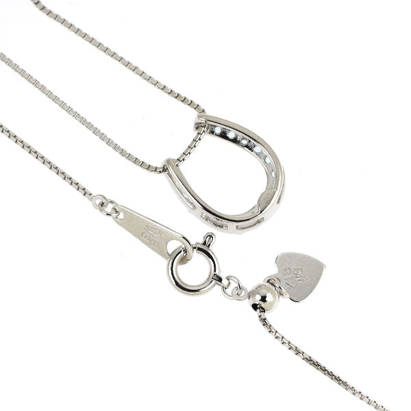 K18WG パライバ トルマリン ペンダントネックレス 0.17ct 馬蹄 ホースシュー