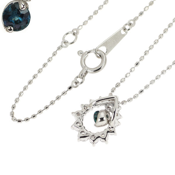 K18WG アレキサンドライト ダイヤモンド ペンダントネックレス 0.10ct D0.22ct 希少