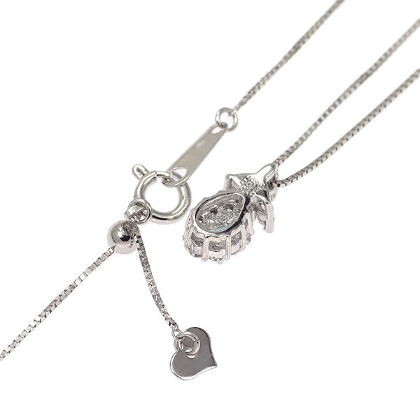K18WG パライバ トルマリン ダイヤモンド ペンダントネックレス 0.10ct D0.17ct 希少