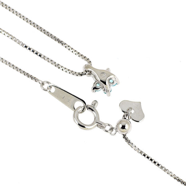 K18WG パライバ トルマリン ダイヤモンド ペンダントネックレス 0.06ct D0.01ct 希少
