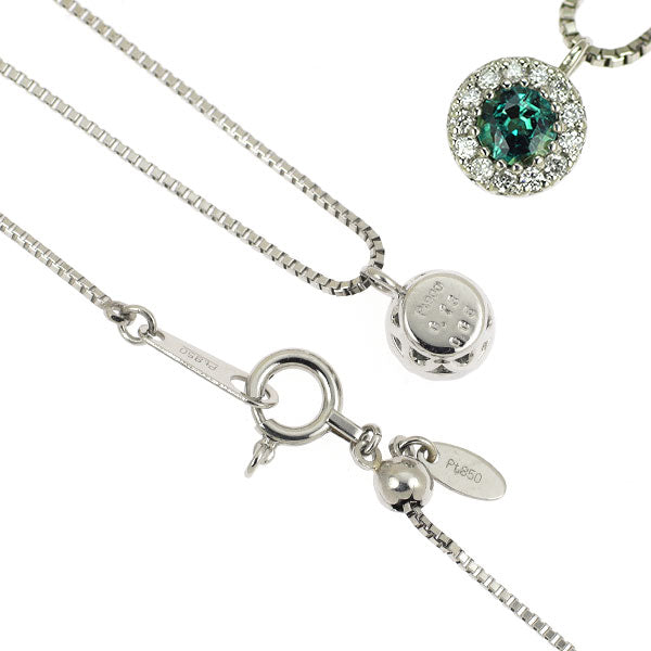 希少 Pt900/ Pt850 アレキサンドライト ダイヤモンド ペンダントネックレス 0.13ct D0.05ct