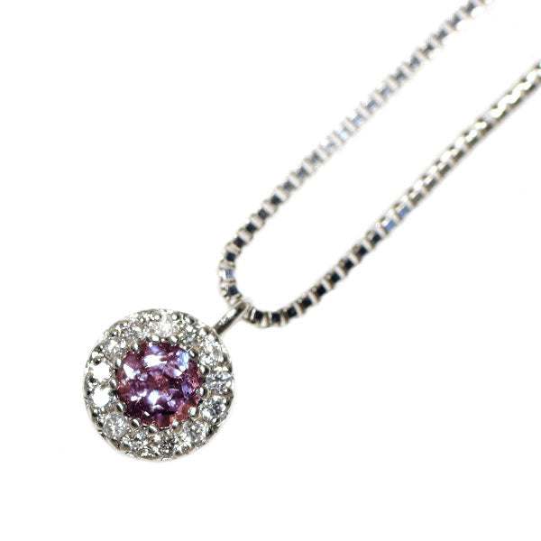 希少 Pt900/ Pt850 アレキサンドライト ダイヤモンド ペンダントネックレス 0.13ct D0.05ct